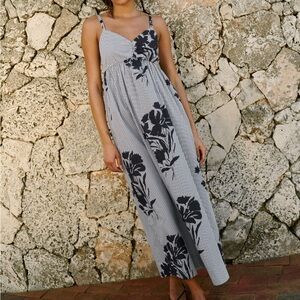 Abercrombie Sweetheart Babydoll Maxi Dress - Navy